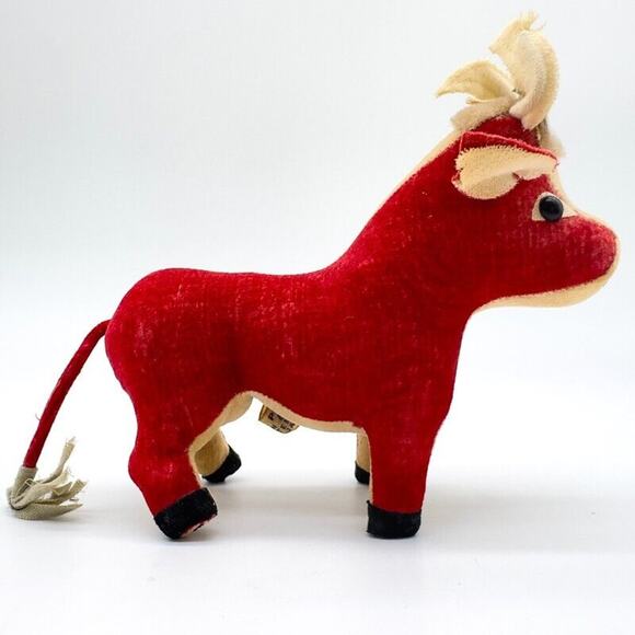 Dream Pets Red Bull/Cow/Ox 1960s R. Dakin & Co. Scarce Plush Stuffed Animal - Picture 7 of 13